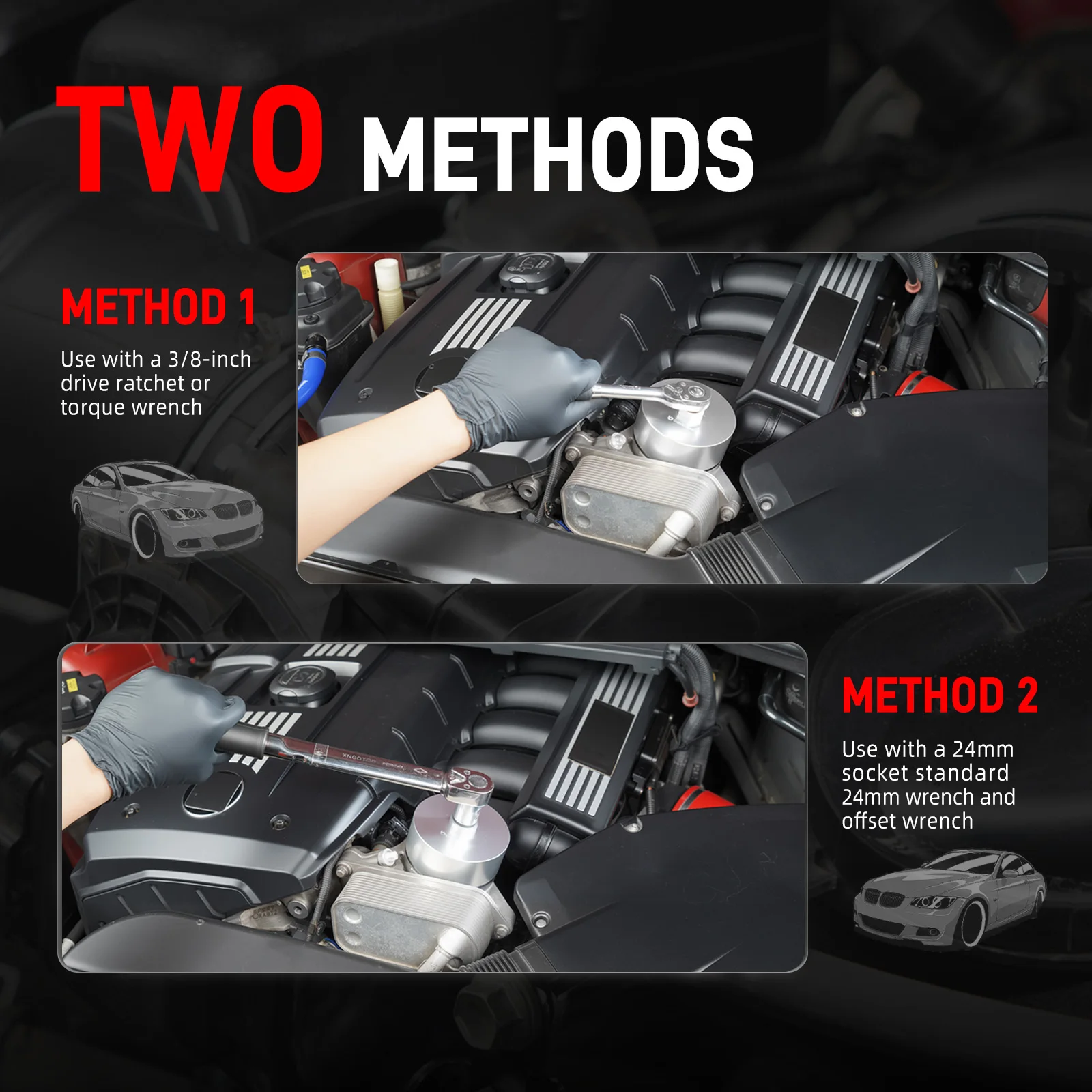 مزيل أداة إزالة غطاء مفتاح الربط لمرشح الزيت لمحركات BMW N52/N54/N55 ، لسيارات BMW E90 E92 E60 E87 E82 F10 F20 F30 F36,X5 E70 F15 #2