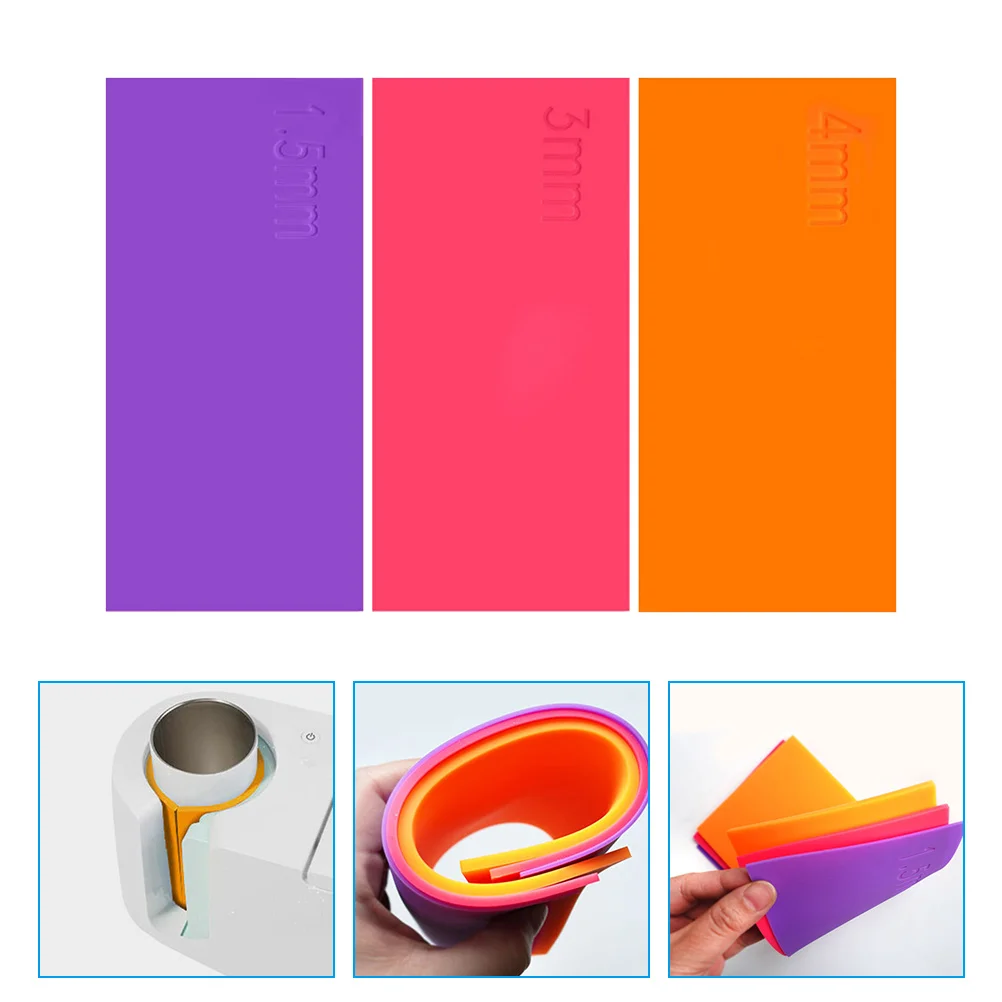 

3 Pcs 3D Printing Pad Set Sublimation Sleeve Cover Wraps for Tumblers Heat Resistant Silica Gel Mug Covers Press Accessories