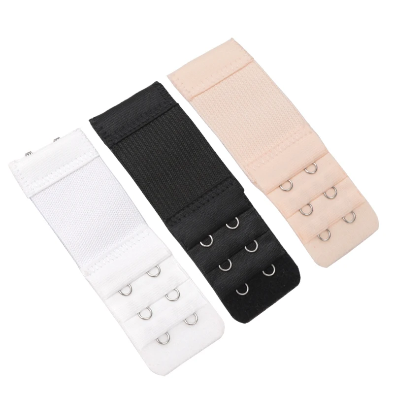 3pcs Bra Extension Strap Extenders for Women Intimates Adjustable Belt Buckle Nylon Elastic Bra Strap Hook Clip DIY Accessoires