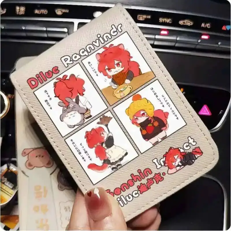 

Genshin Impact Diluc модный кошелек из искусственной кожи, держатель для карт, сумка для косплея, подарок B525, аниме