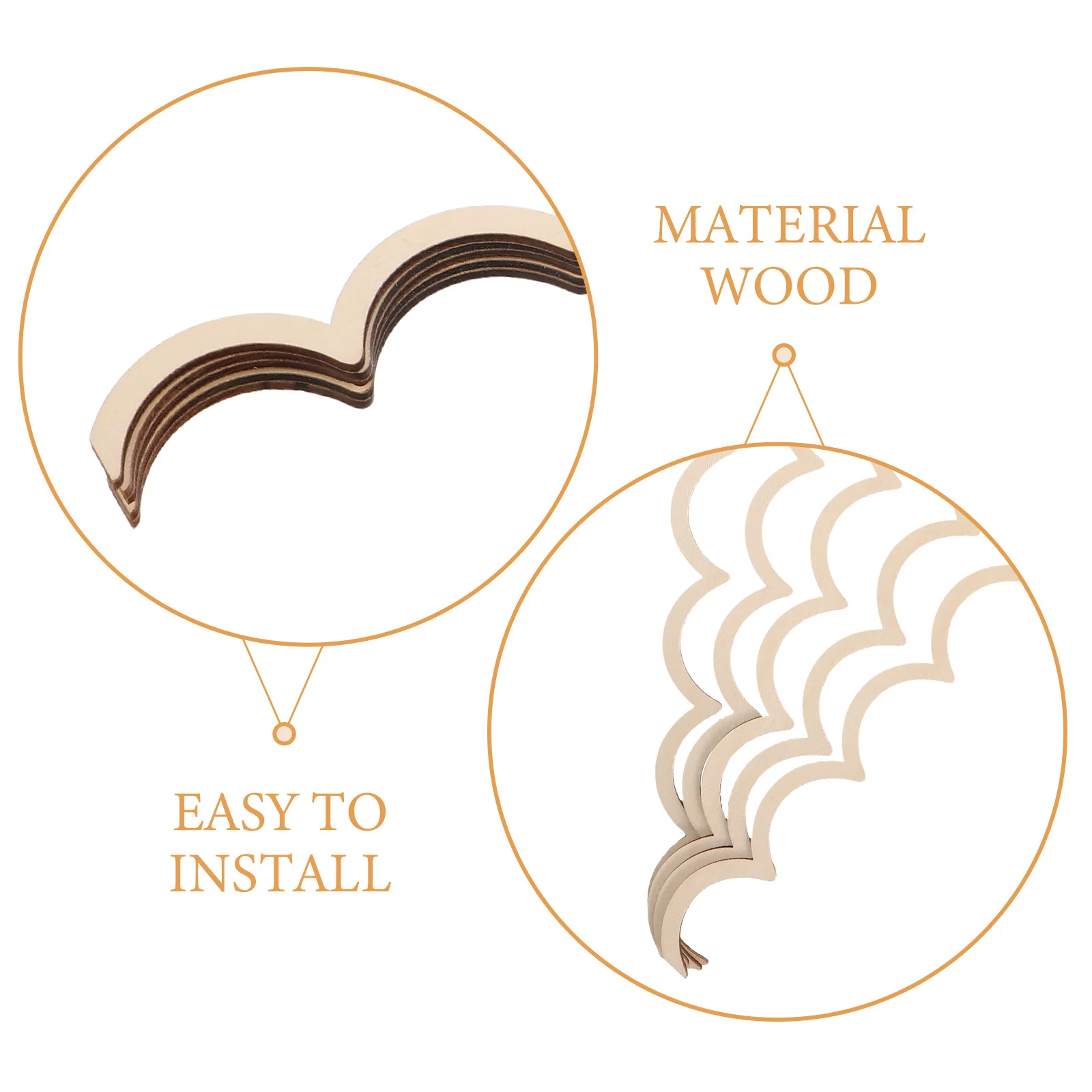 30 قطعة حواف حدود خشبية غير مكتملة لإطار نافذة باب الخزانة مشاريع يدوية ذاتية الصنع جدار ديكور شرائط الحرف اليدوية #2