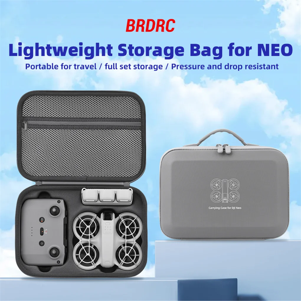 Storage Bag Protective Carrying Case PU Leather Drop-resistant Hard Shell Handbag for DJI NEO Drones Controller Accessories