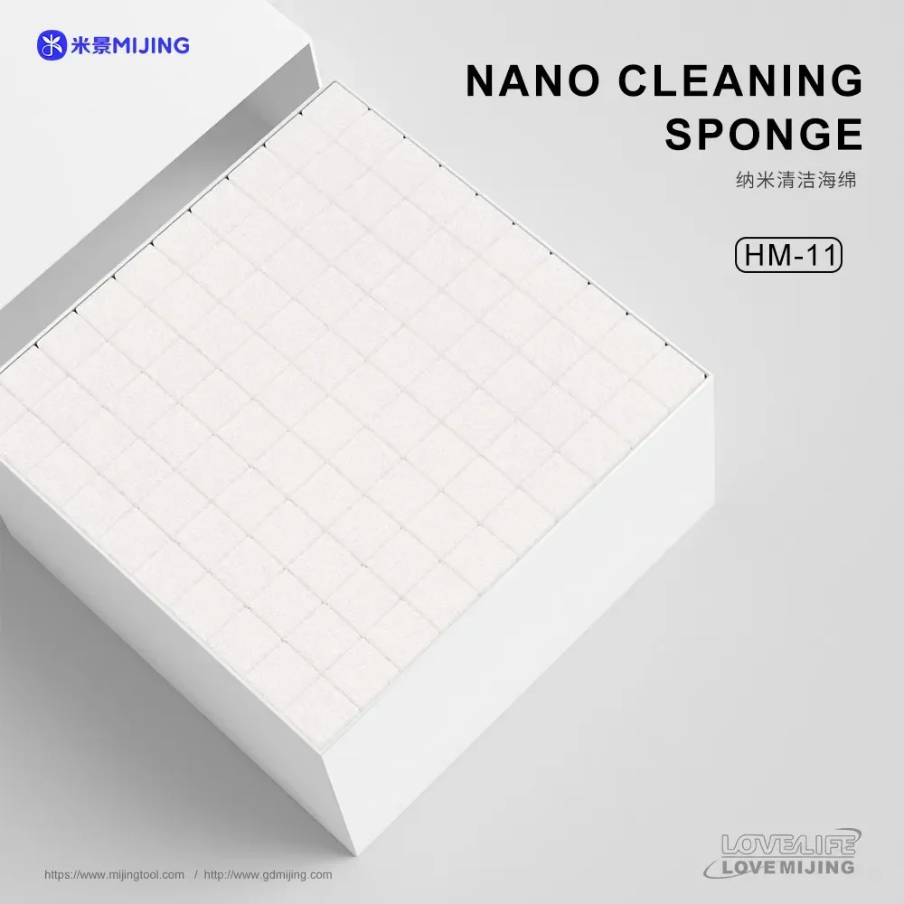 MIJING HM-11 500Pcs Nano Cleaning Sponge Multifunction Melamine Cleaning Spong for Mobile Phones Screen Frame Camera Cleaning