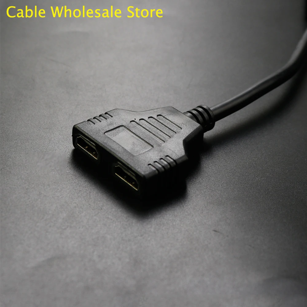 HDMI Splitter Adapter Cable 1 Plug To Dual HDMI 2 Way Female 4K 3D Y Splitter Cable For Laptop TV Monitor 1080P 1 In 2 Out LED