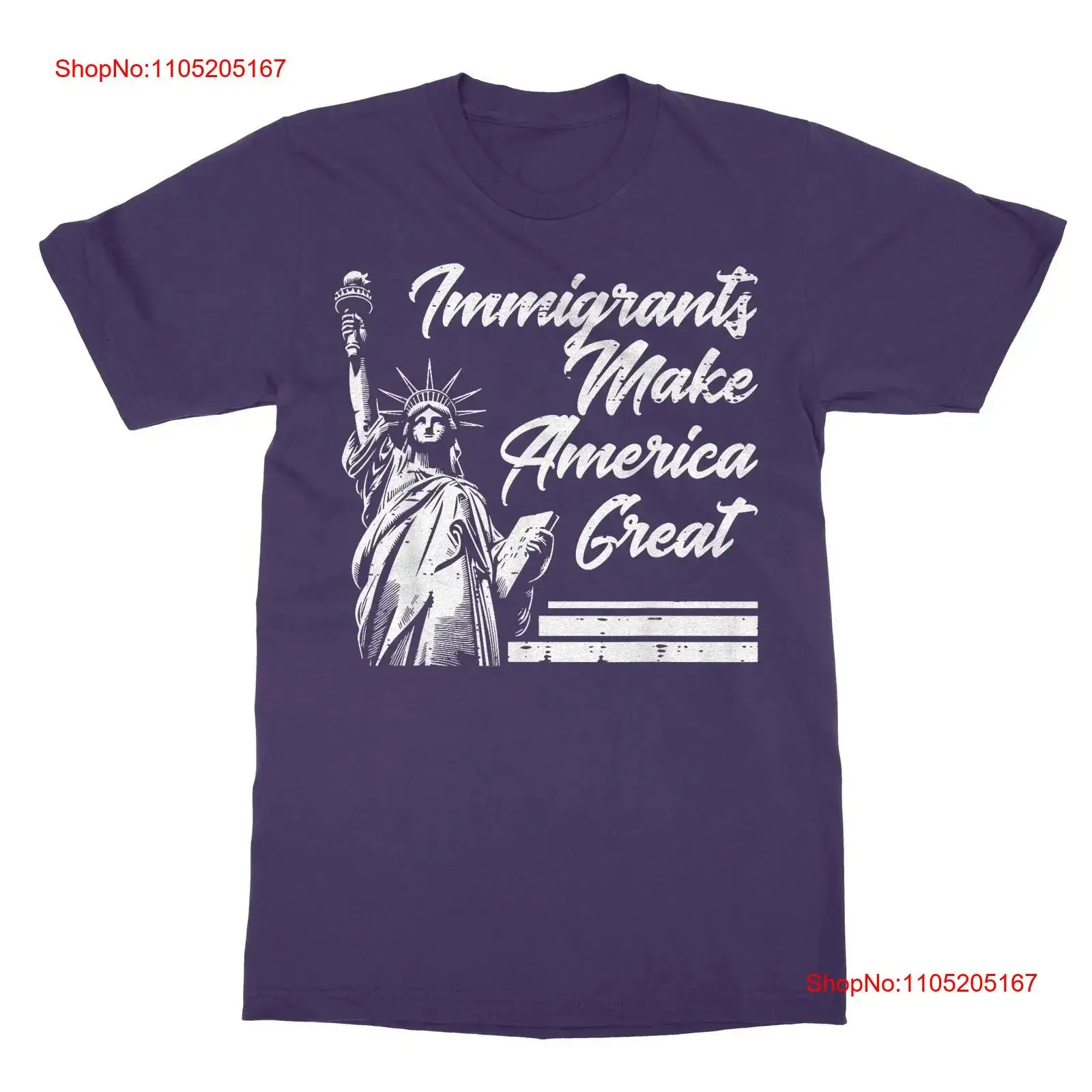 Immigrants Make America Great Statue Liberty Protest Resist T Shirt  vintage Washed Unisex graphic Top For Everyday Wear