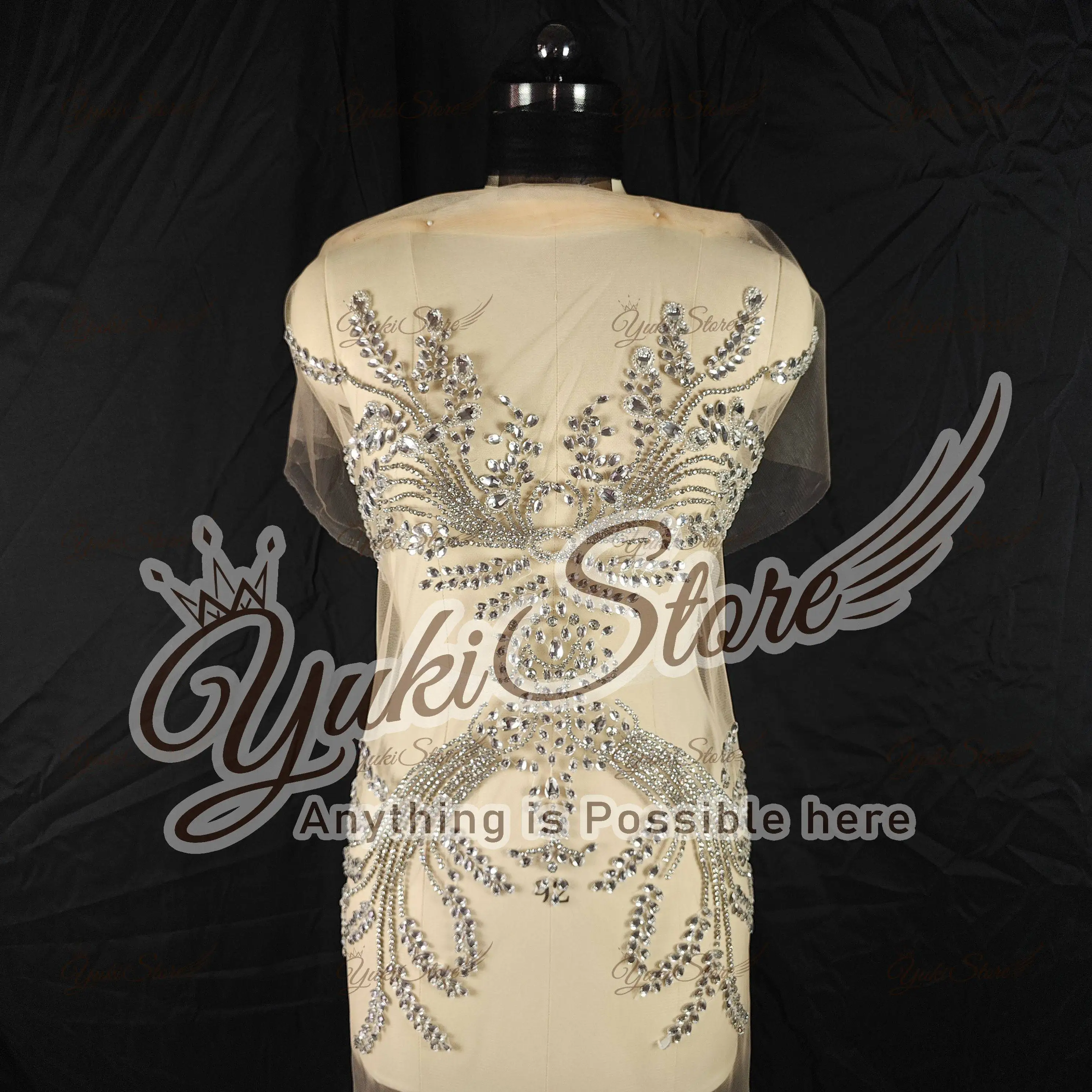 Il più nuovo abito da sposa abito da cocktail Bellissimo materiale perfetto di qualità Sexy Lady Silver Diamond Corpetto Applique JY113