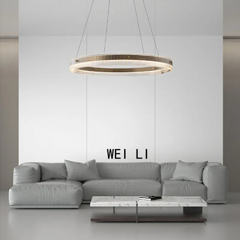 Italian style, living room, chandelier, dining room, high-end, light luxury, glass, creative, modern