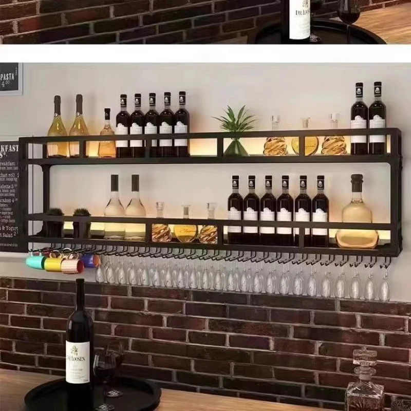 

Luxury Design Wine Cabinet Minimalist Simple Rustic Aesthetic Display Wine Cabinet Kitchen European Metal Estante Furniture