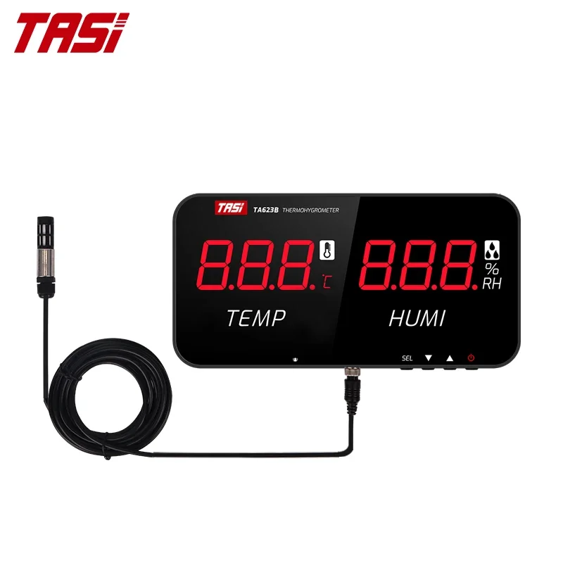 

TASI TA623B Digital Hygrometer With Probe Temp Humidity Board Wall Mounted Thermo Hygrometer