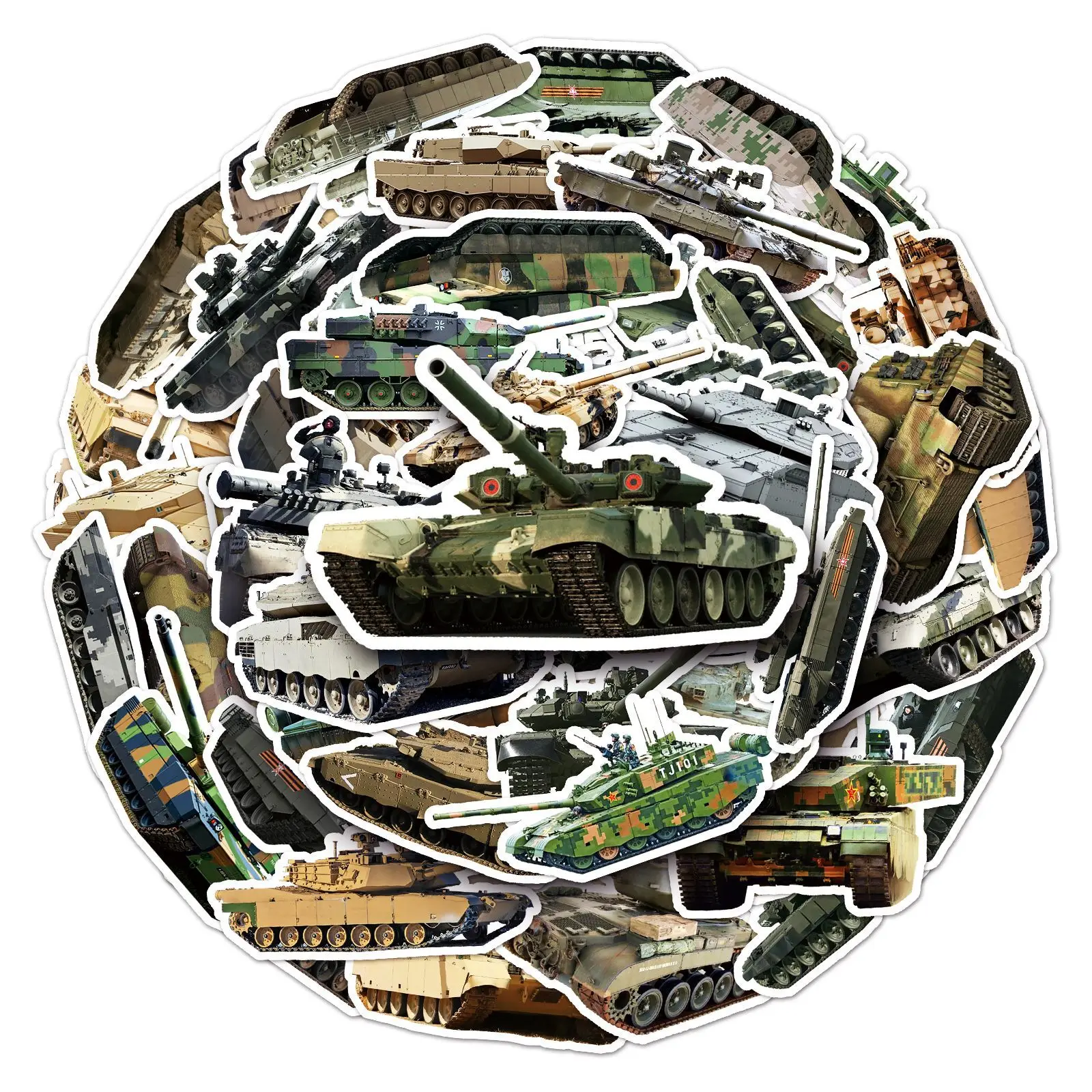 10/30/50PCS Cartoon Cool Military Tank Stickers Pack Skateboard Guitar Decoration DIY Laptop Cute New Waterproof Decal Wholesale