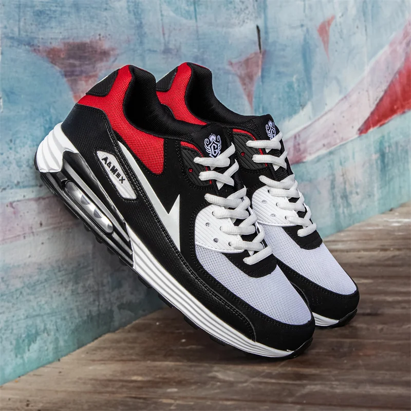 أحذية الجري الرجالية، أحذية رياضية بوسادة هوائية قابلة للتنفس، أحذية رياضية للتنس وكرة السلة #3