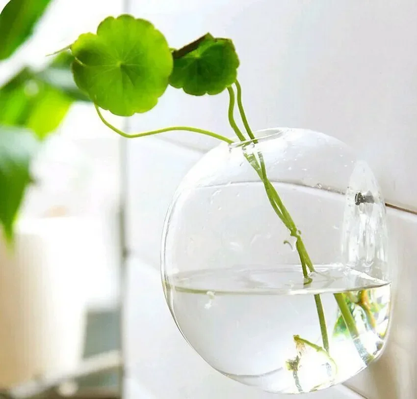 Tank Pot Vase Aquarium Fish Container 10x10cm Terrarium Ball Wall For Flower Hanging Home Decoration Glass