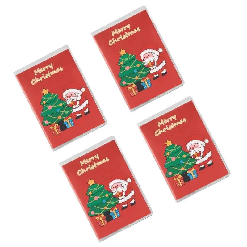 4Pcs Christmas Themed Notebooks 128Pages Lined Pocket Notepads Small Journal Dropship