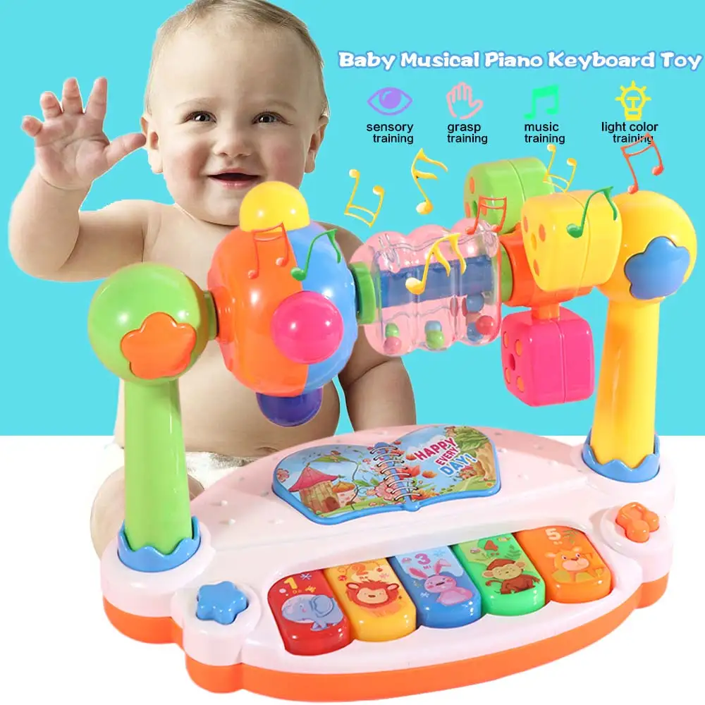 Piano pour bébé, son léger, imprimé Animal, clavier de musique interactif pour bébé, Type de jeu éducatif précoce, cadeau Musical pour bébé