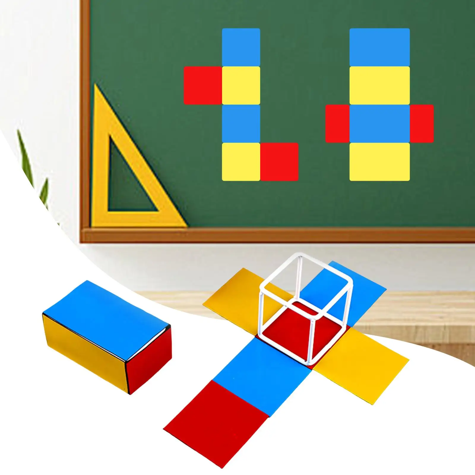 2Pcs Geometric Shapes Math Toy Learning Tool Math Teacher Supplies for Elementary Student Home Classroom School Supplies