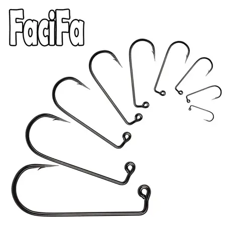 50 or 100 pcs 90 Degree Jig Fly Tying Strong Wire Saltwater Freshwater Fish Hook Aberdeen jig fishing size 6 4 2 1 1/0 to 4/0#