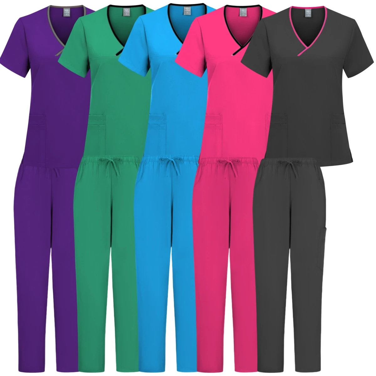 

Fashion Hospital Nurse Workwear Operating Room Scrubs Set Clothes Dental Clinic Doctor Uniforms Lab Suits Beauty Salon Top Pants
