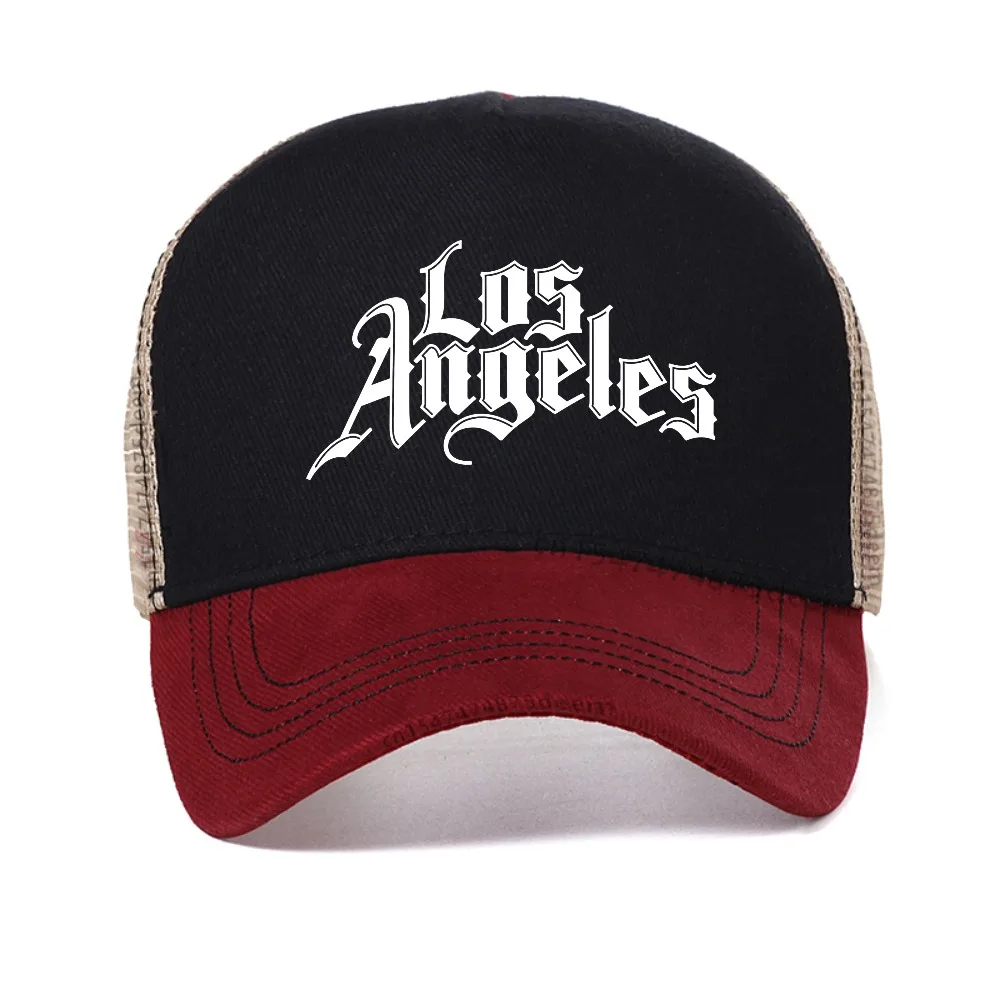 

Los Angeles Letter Printed baseball cap fashion Casual Breathable Men's mesh trucker hat summer Breathable sun Snapback hats