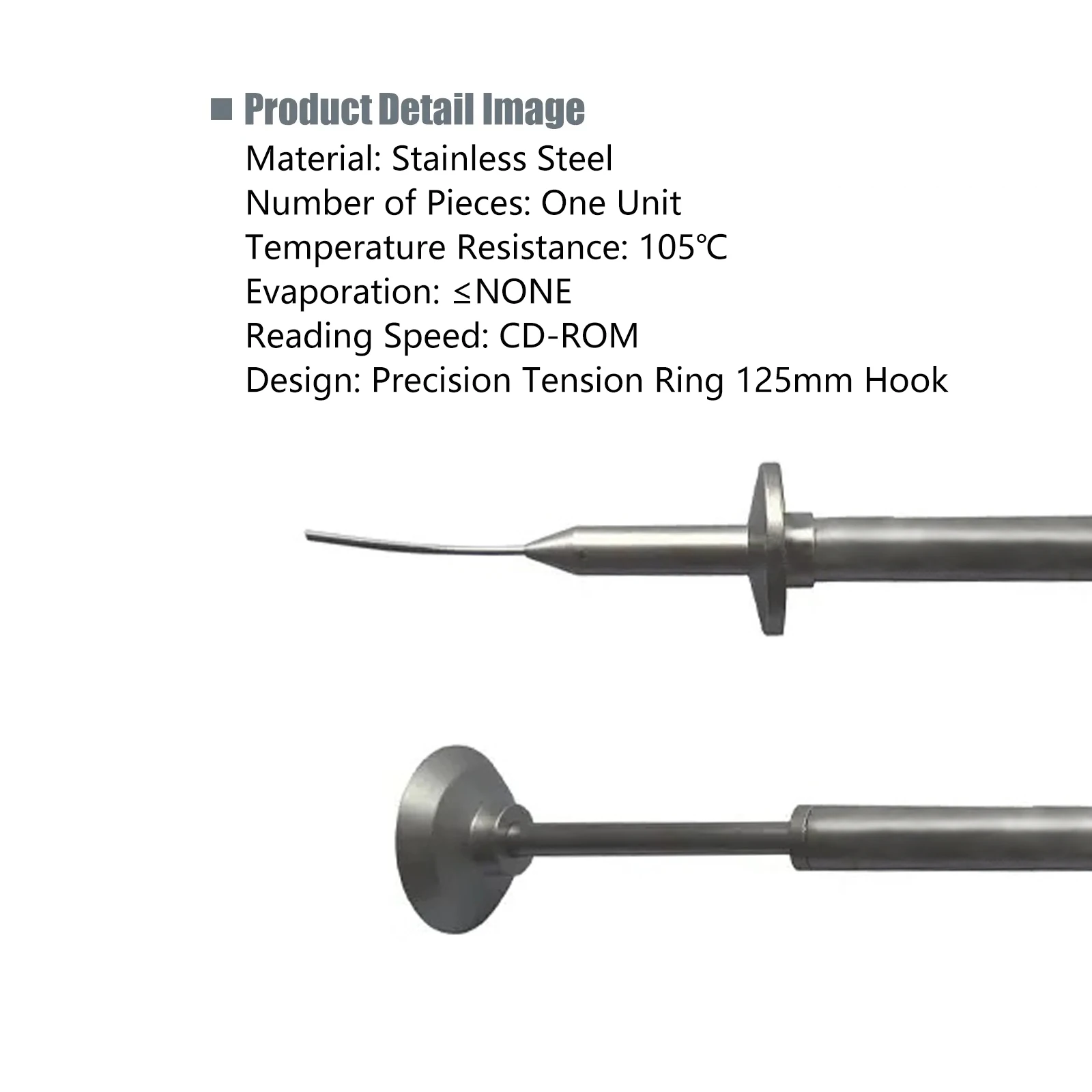 CTR Injector Precision Tension Ring Hook 125mm Ophthalmic Surgical Instrument Eye Surgery Tool Stainless Steel