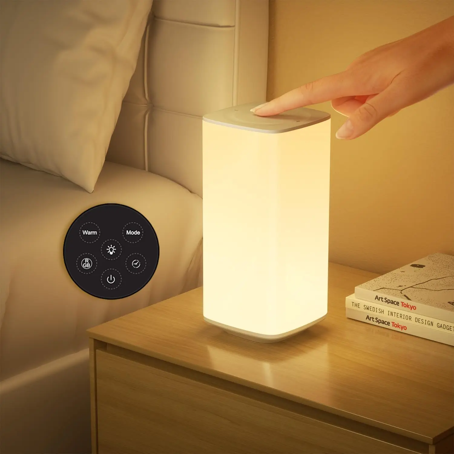 Touch Color Changing Night Light, Bedroom Bedside Light, Remote Control Desk Light, Dimmable, Timed Shutdown, USB Charging