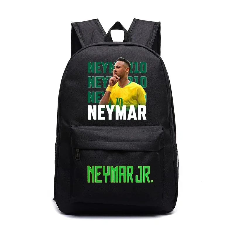 Neymar bolso de escuela primaria y secundaria con estampado de avatar, mochila negra, bolso informal para niños