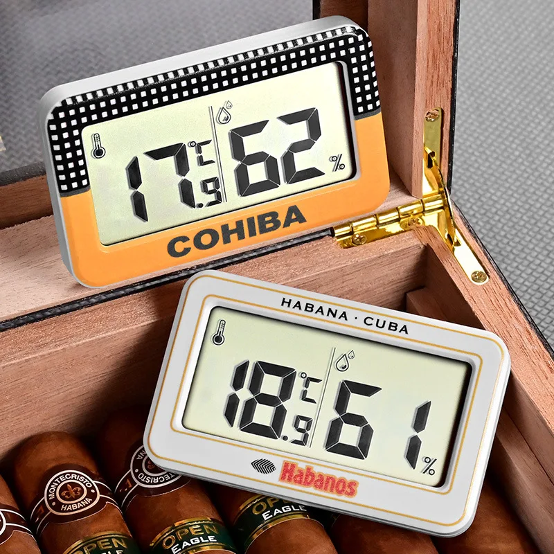 COHIBA cigáro hygrograph elektronická hygrograph pro domácí mini přenosné humidor