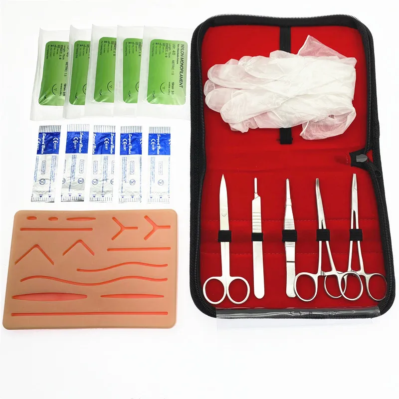 Surgical Suture Training Kit Skin Operate Suture Practice Model Training Pad Needle Scissors Tool Kit Teaching equipment