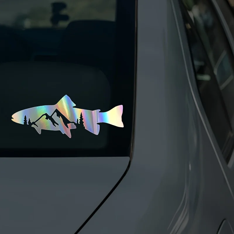 Trout Fishing Vinyl Sticker 5.9in Self Adhesive Decal for Car Truck Motorcycle Helmet Laptop Mug Wall Outdoor Sport