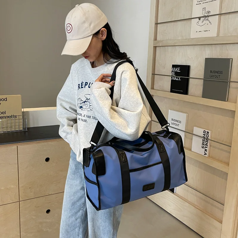 Sac de voyage de grande capacité qui peut être porté ou transporteur, bagages à la mode, sac à main rétro, séparation sèche et humide, sport et Fitness