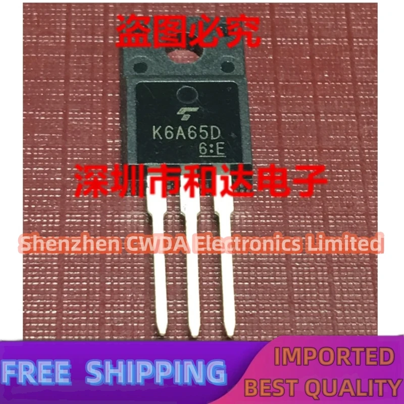 10 PIÈCES-20 PIÈCES TK6A65D K6A65D TO-220F 650V 6A En Stock
