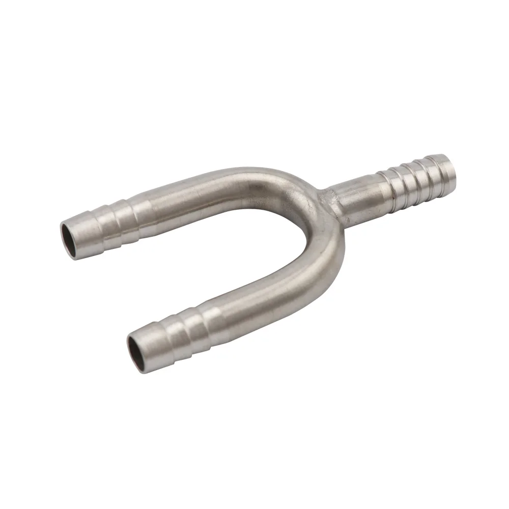 Stainless steel Hose Splicer Type Cross Four-way Tee T-Shaped Hose Barbed Fitting With 8mm Beer Hose Home Brewing