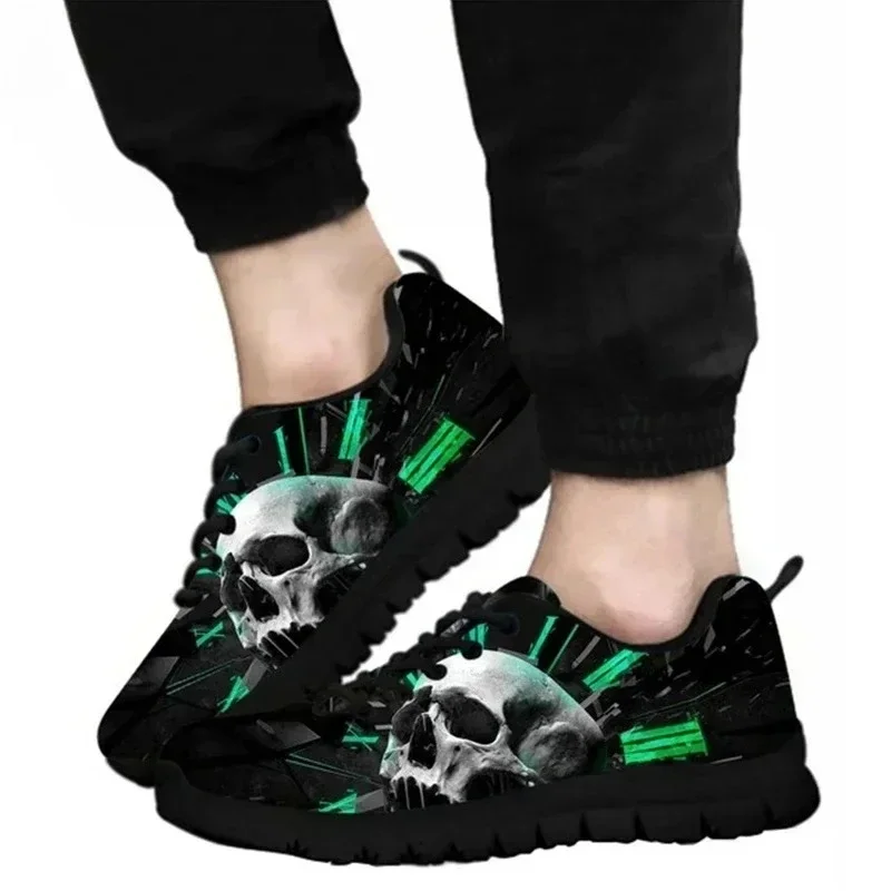 

Мужские кроссовки с дышащей сеткой и крутыми узорами в виде черепов, спортивная обувь для мужчин, модные кроссовки для мальчиков.