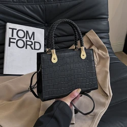 Black Fashion Woman Bags 2024 Trend Luxury Elegant Women Girl Handbag Shoulder PVC Lady Crossbody PU Purses Women's Totebag