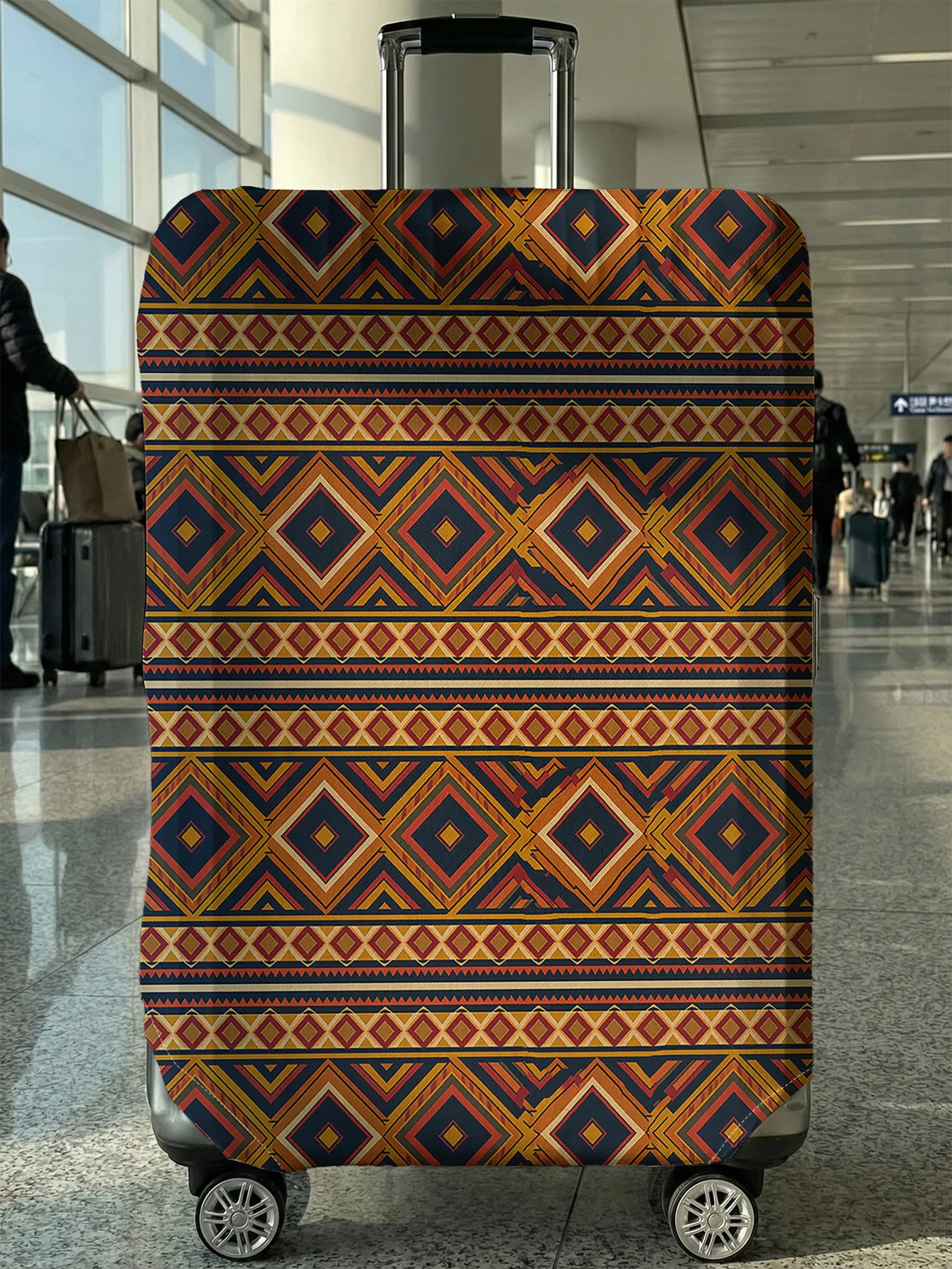 

Защитный чехол для багажа с геометрическим ромбовидным узором, подходит для чемоданов 18-32 дюймов, чехлы для ручек чемоданов, аксессуары для путешествий.