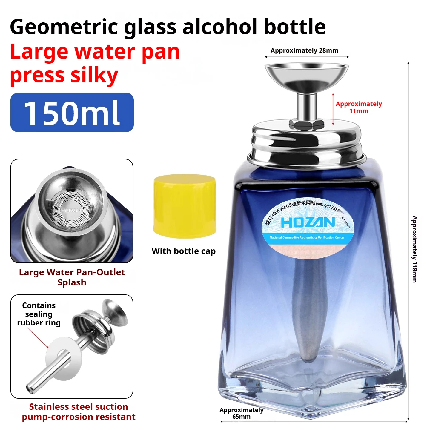 

Press Type Glass Alcohol Empty Bottle with Copper Core Anti-corrosion and Anti-Static Solution Dispenser Cleaning Bottle