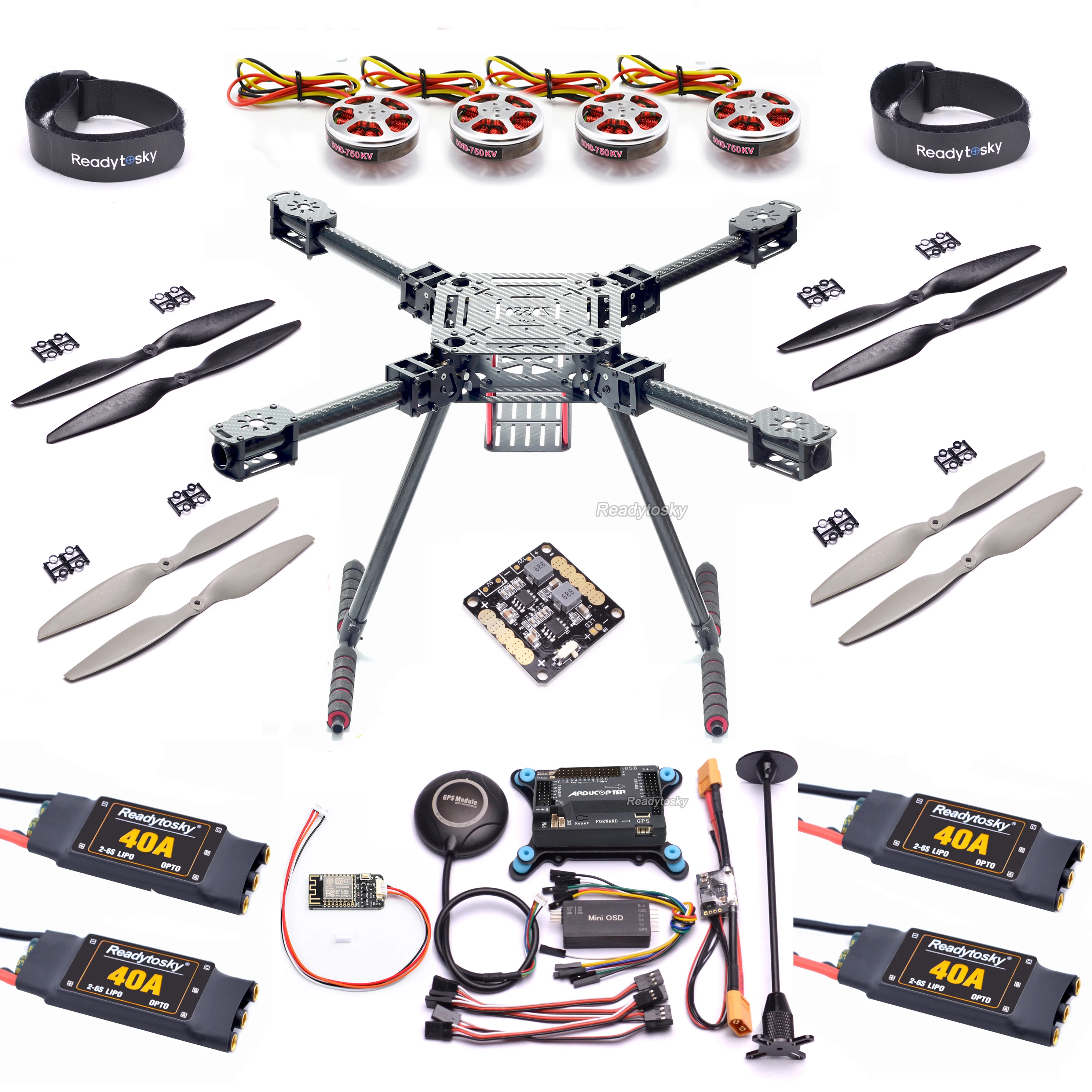 Upgrade ZD550 550mm Carbon Fiber Quadcopter APM2.8 / Pixhawk 2.4.8 Flight Control M8N 8N GPS 5010 750KV Motor 40A ESC Combo Set