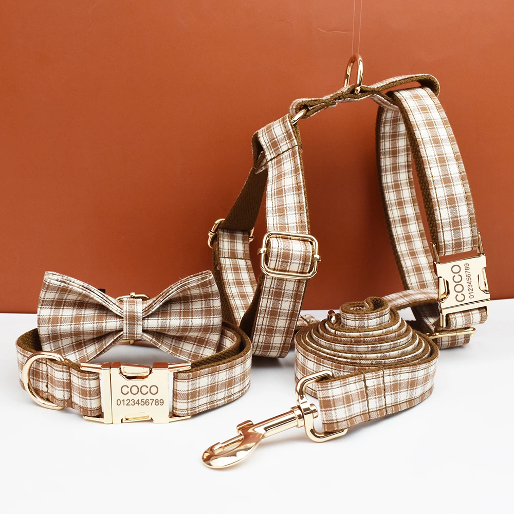 Reflective Dog Collar Personalized Engraved - Collar y correa para perro con