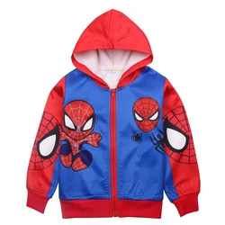 Marvel Spiderman Children Boys Hooded Sweatshirts Clothes For Kids Baby Boy Spiderman Jacket Coats For Young Children Cartoon