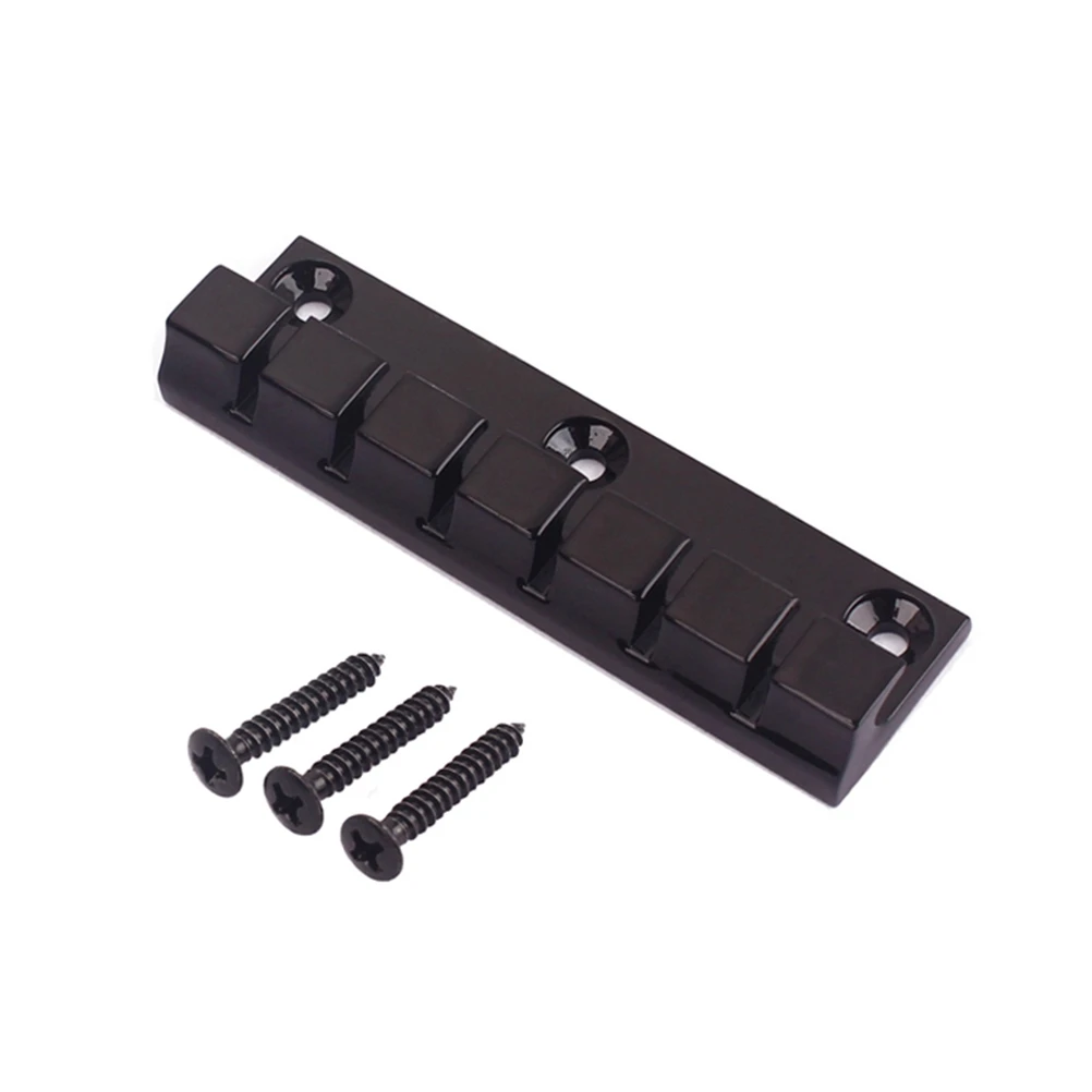 

6 Strings Guitar Bridge Replacement Saddles Electric Hardtail Accessories Fixed Bridge Zinc Alloy Construction Chrome Finish
