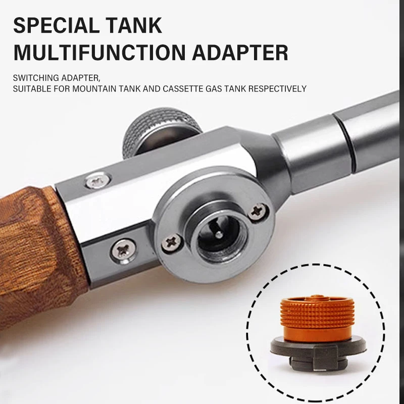 MOUNTAINHIKER Portable Wood Handle Long Flame Igniter Outdoor Camping Torch Cooking Bbq Igniter Gas Tank Highpower Flame Gun