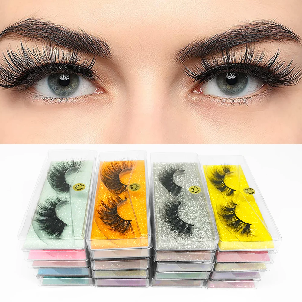 5D Mink Lashes Wholesale Eyelashes 20/40/50/100pcs Cruelty Mink Eyelashes Wholesale False Eyelash Makeup Thick Fake Lash In Bul