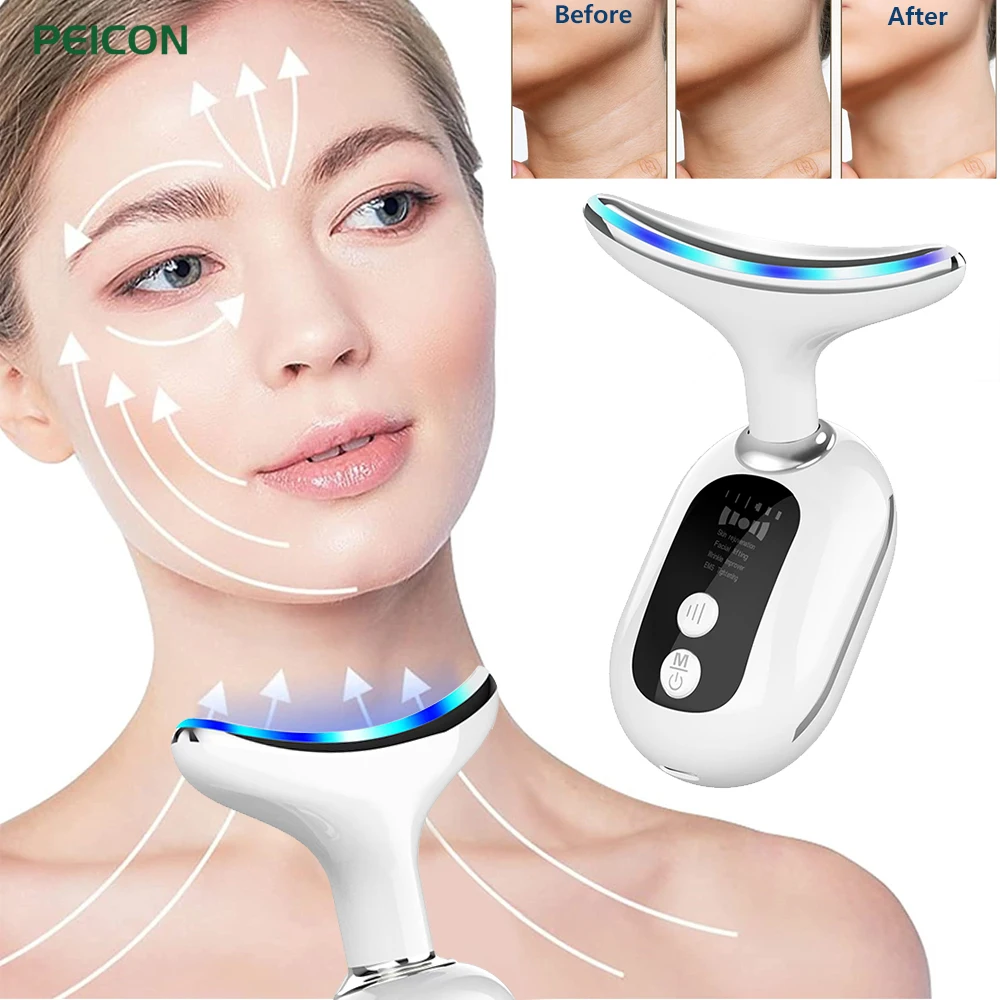 Neck Anti Wrinkle Face Lifting Beauty Device Led Photon Therapy Skin Tighten Reduce Double Chin Remove Neck Lines HY48