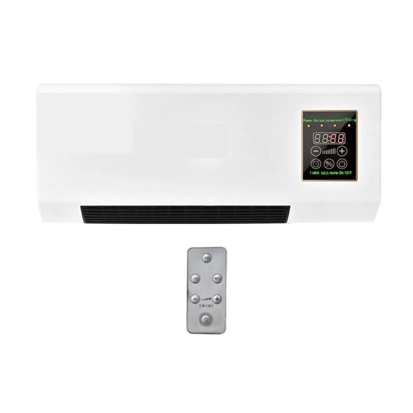 Electric Wall Heater Air Heating Cooling System Compact Summer Winter Remote Control Portable for Home Household RV Apartment