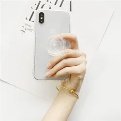 Transparent Folding Expanding Lazy Bracket Mobile Phone Stand Grips Holders Blank Silicone Hard Griptok For Iphone Huawei Xiaomi