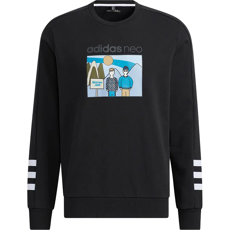 أديداس الرسمية حقيقية NEO الرجال عارضة أزياء جولة الرقبة البلوز المطبوعة HA1487 #5