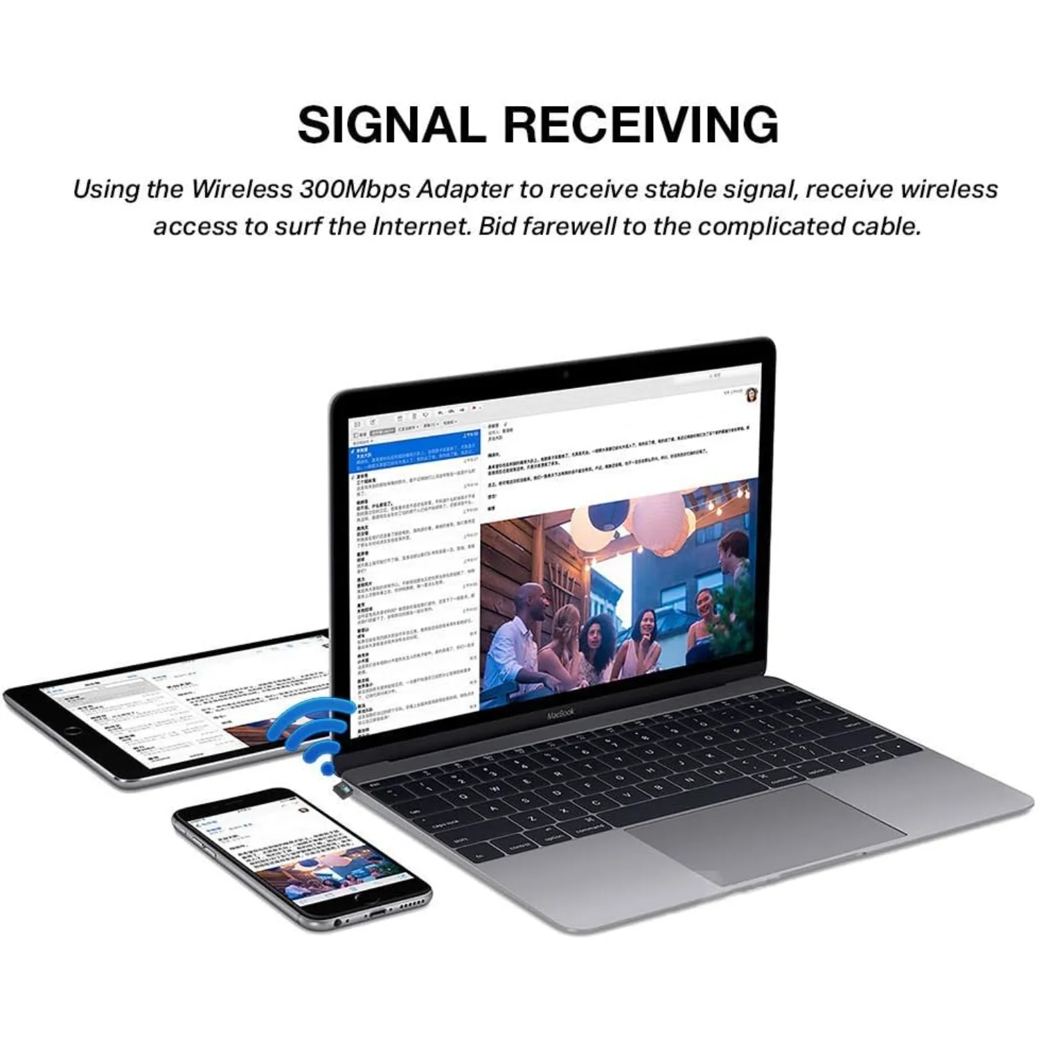 - Adattatore WiFi wireless Mini USB da 300 Mbps Ricevitore adattatore di rete Internet LAN 802.11n/g/b