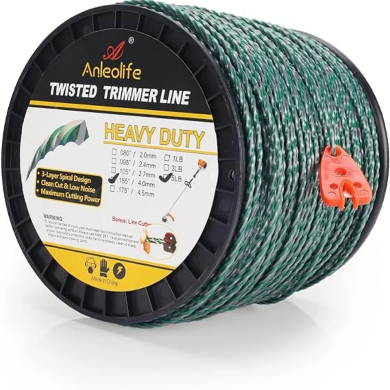 

Heavy Duty Trimmer Line .155" x 759 ft, Durable Rope, Precision Cutting Line, Easy to Replace, Perfect for Outdoor & Agriculture