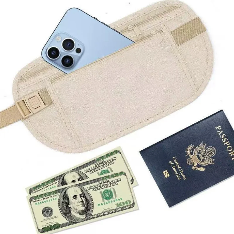 1/2pcs Invisible Travel Chest Pack -Discreet Waist Bag for Money & Valuables Hidden Security Wallet with Belt Pouch for Passport