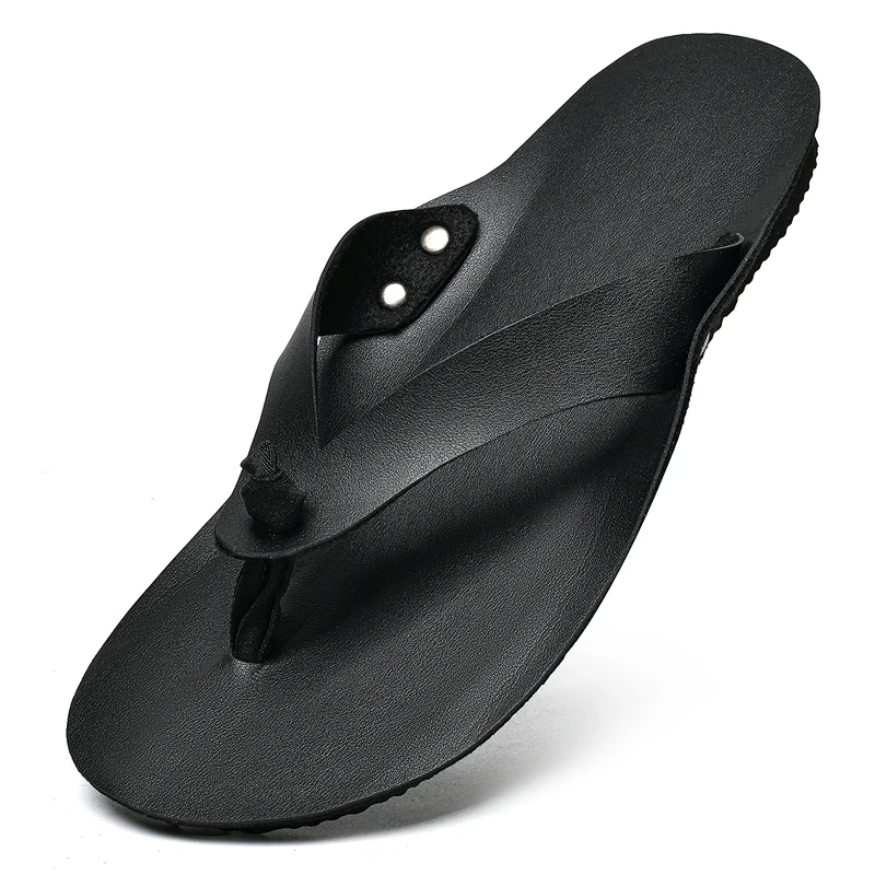 Summer Men's Fashionable Flip-Flops with Wide Last and Large Size for Outdoor Leisure