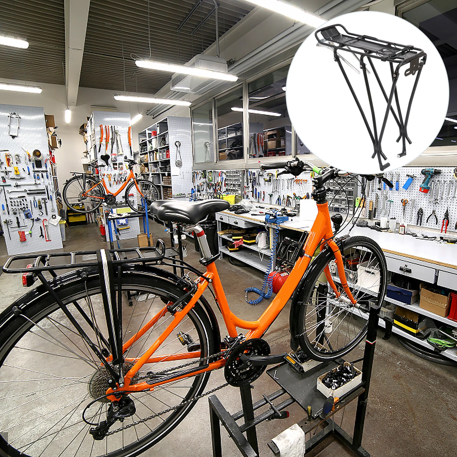 

Bike Rear Shelf Lightweight Durable For Mountain Road Bike Outdoor Commute Luggage Carrier Cargo Rack Back Stand